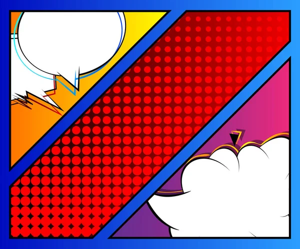 Comic Seite Stil Hintergrund Banner Vorlage Pop Art Bunte Vektorillustration — Stockvektor
