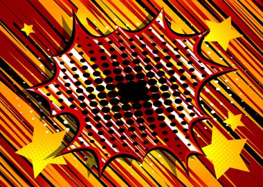 Çizgi film tasarımı renkli arkaplan renkli konuşma balonu. Çizgi roman illüstrasyonu. Vektör çizgi romanı arkaplanı.