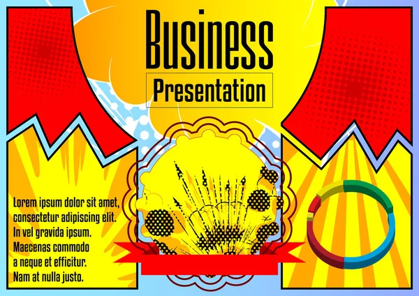 Шаблон Презентації Бізнесу Коміксів Векторна Графіка Презентації Компанії Слайд Корпоративний — стоковий вектор