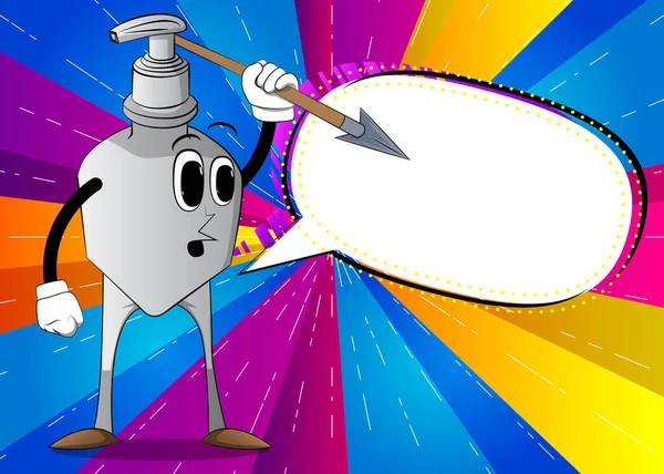 Botella Dibujos Animados Gel Desinfectante Manos Para Higiene Con Lanza — Vector de stock