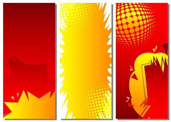 Дизайн Мультфільмів Кольорові Стоячі Банери Фони Ілюстрацій Коміксів Векторні Комікси — стоковий вектор