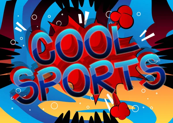 Cool Sports Comic Book Style Cartoon Words Abstract Comics Background —  Vetores de Stock