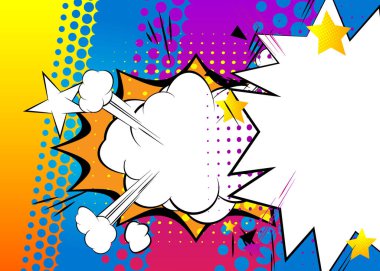 Çizgi film tasarımı renkli arka plan. Çizgi roman illüstrasyonu. Vektör çizgi romanı arkaplanı.