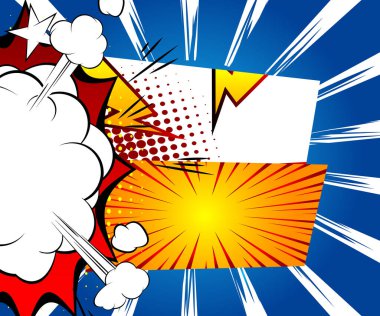 Çizgi film tasarımı renkli arka plan. Çizgi roman illüstrasyonu. Vektör çizgi romanı arkaplanı.