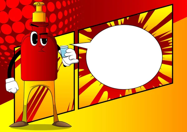 Botella Dibujos Animados Gel Desinfectante Para Higiene Con Brandy Para — Vector de stock