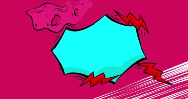 Çizgi film arkaplan animasyonu, çizgi roman arka plan videosu. Retro çizgi roman pop sanat tasarımı.