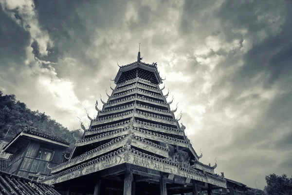 Ancient Tower Elevated Ground Backgrounds Stormy Clouds Set Its Mysterious Royalty Free Stock Photos