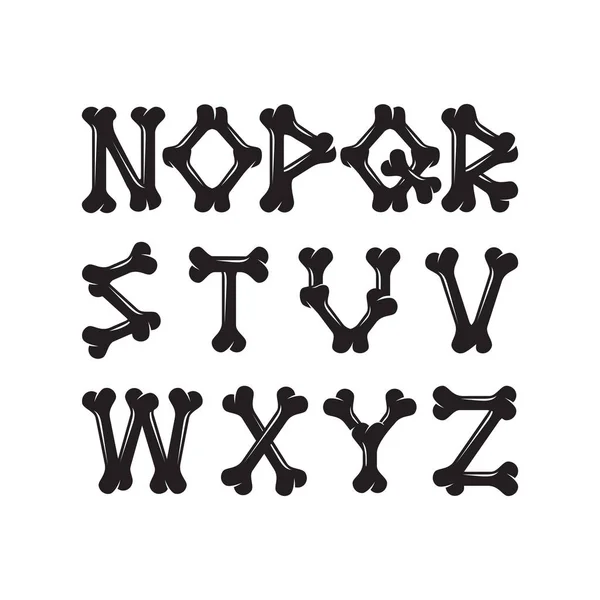 Alphabet Bones Set Constructeur Imprimés Shirt — Image vectorielle