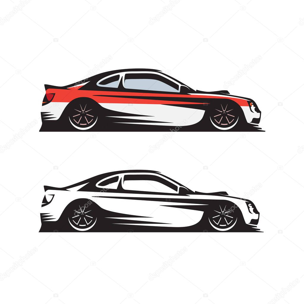 Illustration a sports car for a workshop or tuning studio