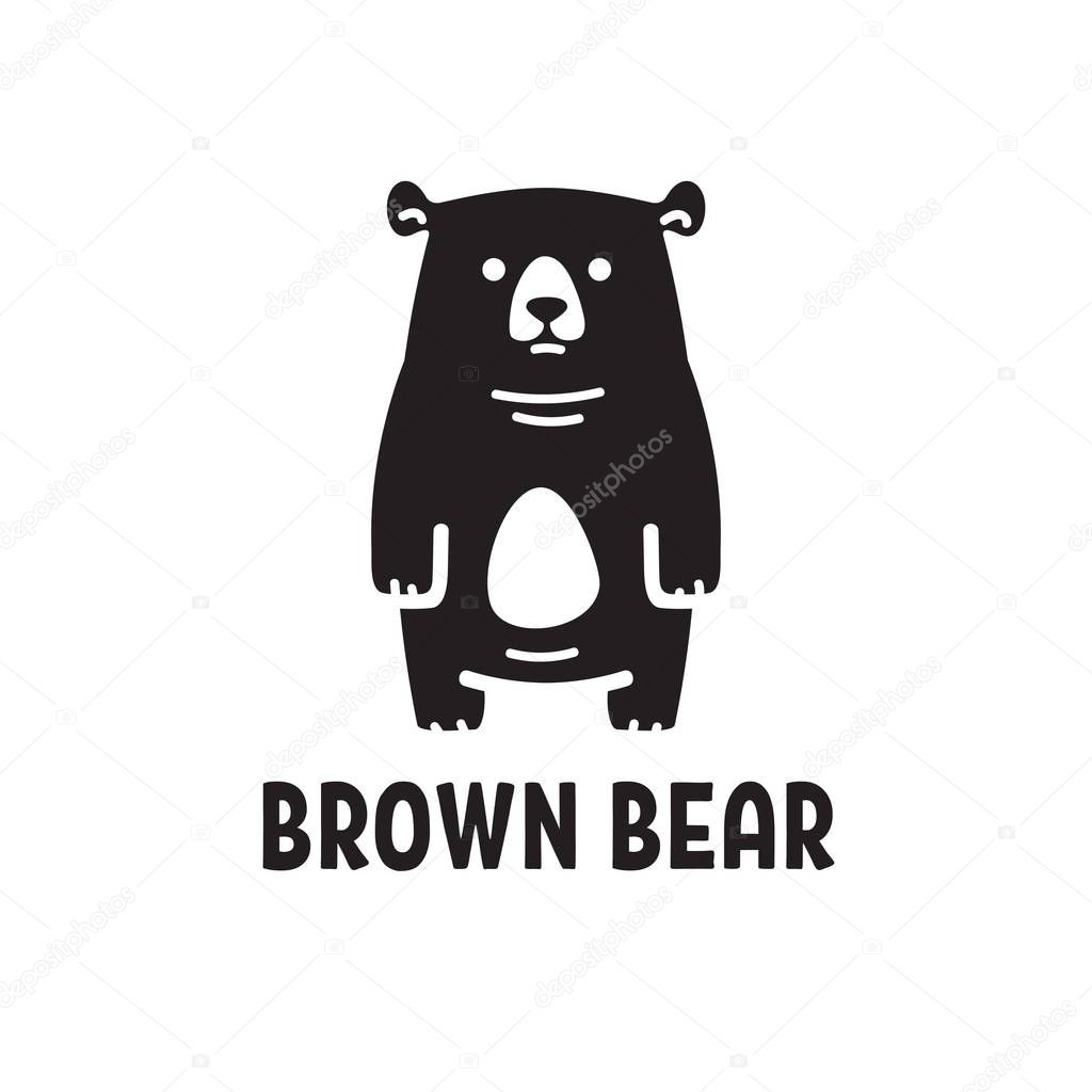 Stylized brown bear, funny bear