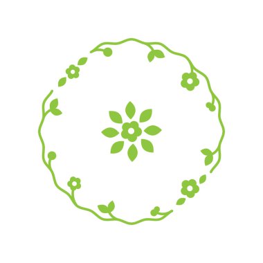 Bitkisel çerçeve içinde modern bir tarzda çelengi oluşturan form listem