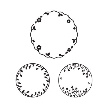 Bitkisel çerçeve içinde modern bir tarzda çelengi oluşturan form listem