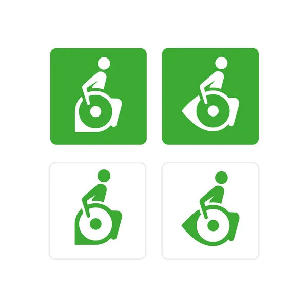 記号またはバリアフリーの環境 ポイントとして車椅子の障害者の記号の図 — ストックベクタ