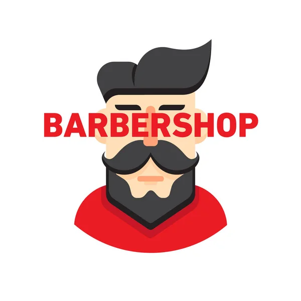 Illustration av en man med ett skägg och mustasch, för barbershop — Stock vektor