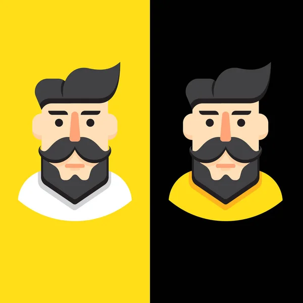 Ilustração de um homem com barba e bigode, para barbearia — Vetor de Stock