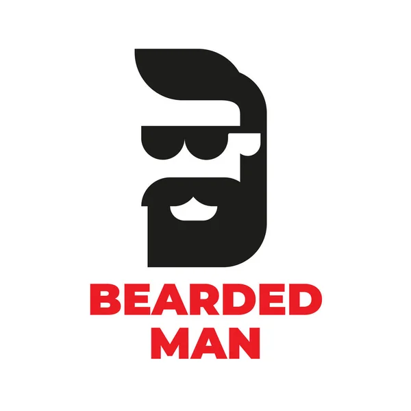 一个留着胡子和胡子的人的插图, 为理发店 图库矢量图片