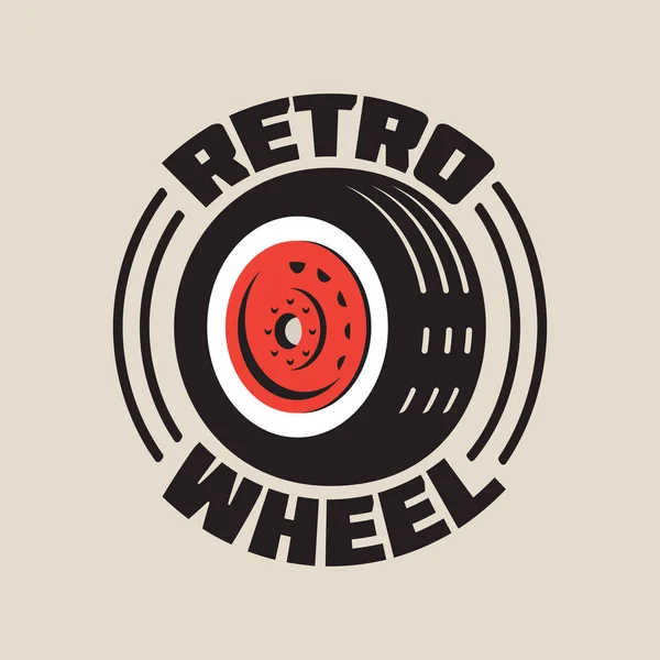 Grunge ilustración de rueda de coche retro — Archivo Imágenes Vectoriales