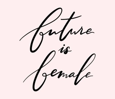 elle çizilmiş vektör poster teklif gelecek bir kadın.