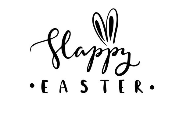 Vecotr Handdrawn Text Happy Easter Bunny Ears — стоковый вектор