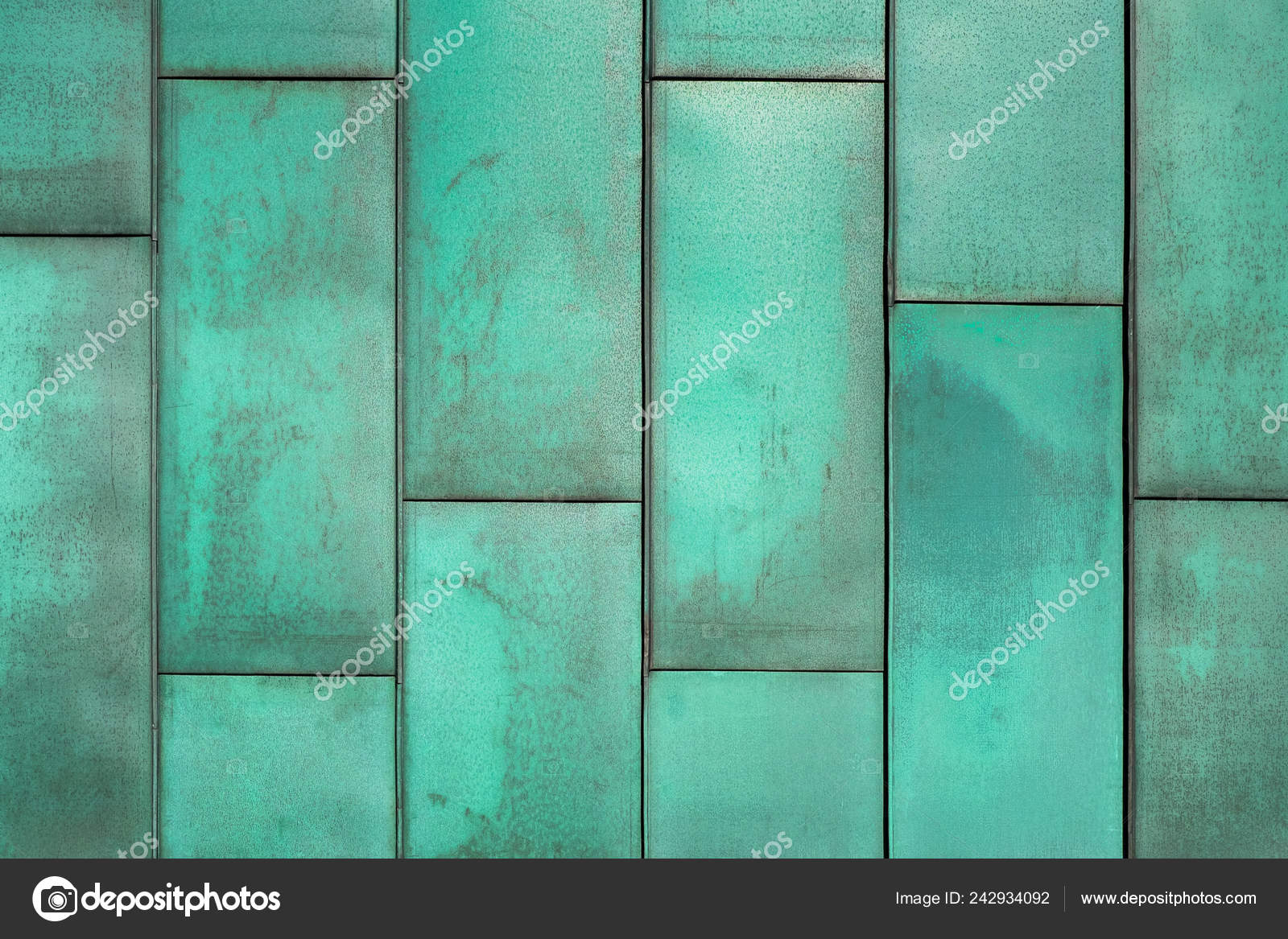 Modern Copper Folded Sheet Metal Roof Texture Natural Way Oxidized