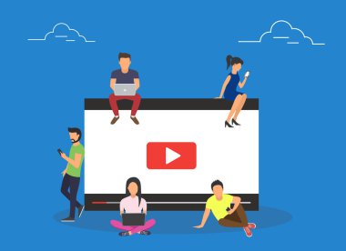 Mobil gadget'ları, kullanan gençlerin tablet pc canlı bir video internet üzerinden izlemek için.