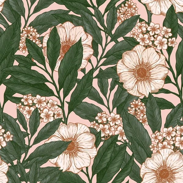 Vintage floral seamless pattern. Vintage fabric design.