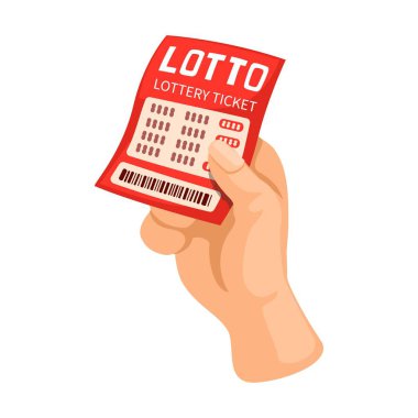 El Tutma Piyango Biletleri Çizgi Film Çizim Vektörü