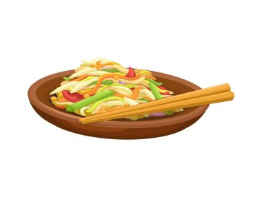 Som Tam Tayland Gıda İllüstrasyon Vektörü