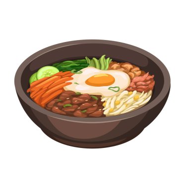 Bibimbap Korean Food Illustration Vector