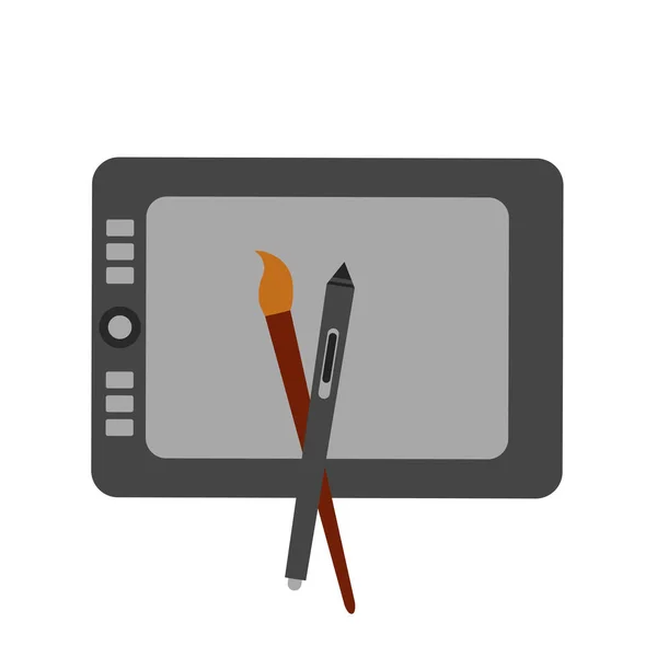 Icono Vectorial Signo Para Artista Digital Aislado Sobre Fondo Blanco — Vector de stock