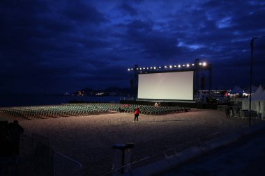 Sinema Beach 71th Cannes Film Festivali 14 Mayıs 2018 tarihinde Fransa'nın Cannes sırasında genel bir görünümü