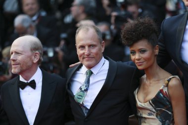 Ron Howard, Thandie Newton, Woody Harrelson yola taranması ' Solo: A Star Wars hikayesi ' 71 yıllık Cannes Film Festivali sırasında Palais des Festivals üzerinde 15 Mayıs 2018 Cannes, Fransa. 