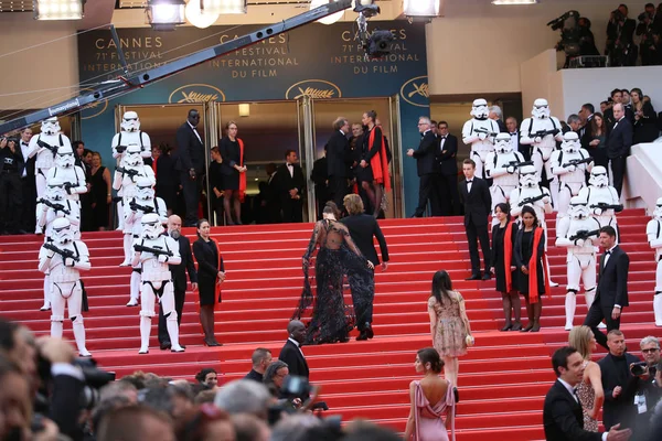 Generelt Billede Atmosfæren Deltager Visningen Solo Star Wars Story Den - Stock-foto