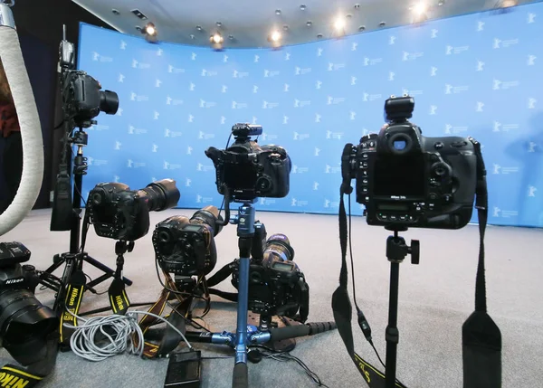 Câmeras Nikon Posa Chamada Fotográfica Days Entebbe Durante 68Th Berlinale — Fotografia de Stock