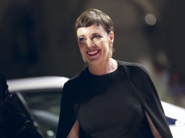 Venedik, İtalya için 30 Ağustos 2018 üzerinde 75 Venedik Film Festivali sırasında kırmızı halı 'Gözde' filminin Olivia Colman yürür.