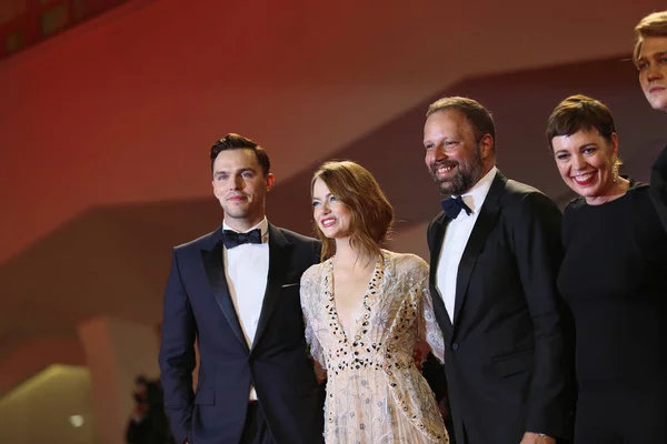 Emma Stone Yorgos Lanthimos Olivia Colman Walks Red Carpet Movie — Stock Photo, Image