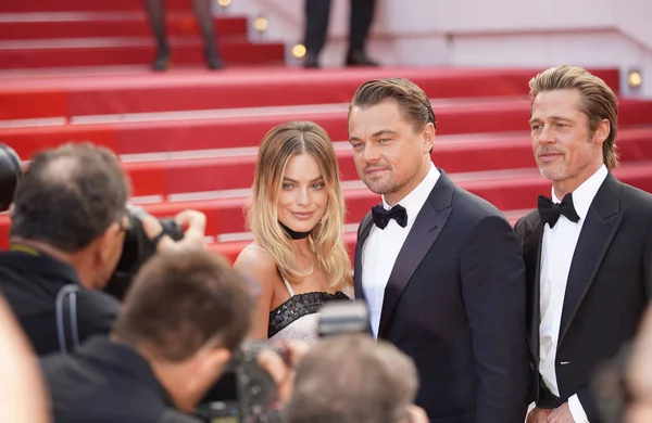 Leonardo DiCaprio, Margot Robbie, Brad Pitt — Fotografia de Stock