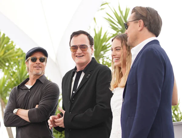 Brad Pitt, Quentin Tarantino, Margot Robbie — Stockfoto