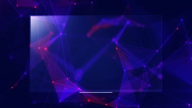 Duotone plexus ağ çizgileri ile birleştirilmiş akıllı TV.