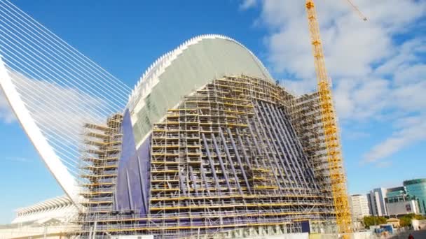 バレンシア, スペイン - 2018 年 1 月 10 日。都市の芸術と科学の新しい建物の建設 — ストック動画