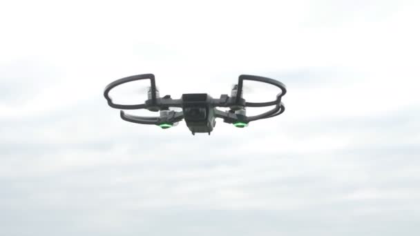 Silhouette of flying personal drone — Stock Video