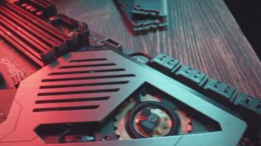 Ufa, Rusya - 7 Ağustos 2019: Dolly Amd Ryzen 5 3600 Cpu'nun anakartüzerinde yakın çekimi