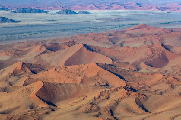 Luchtfoto Van Zandduinen Van Sossusvlei Namib Naukluft Nationaal Park Afrika — Stockfoto