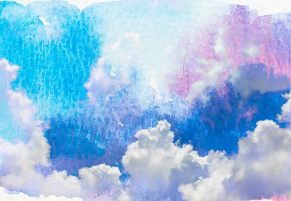 Abstrakte Aquarell Wolken Und Himmel Hintergrund — Stockfoto