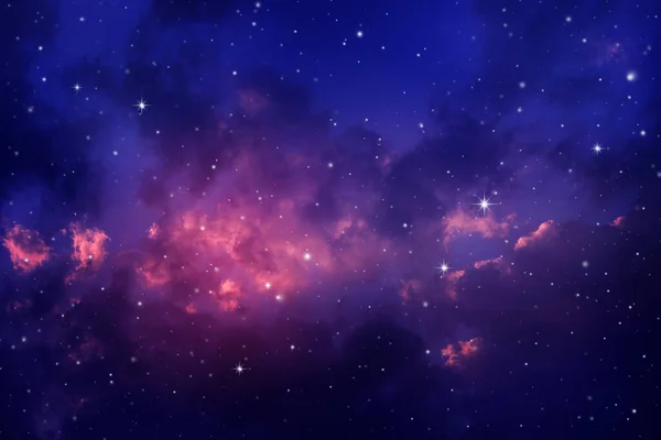 Espace Ciel Nocturne Avec Nuages Étoiles — Photo