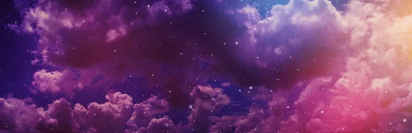 Panorama Space Night Sky Cloud Stars — Stock Photo, Image