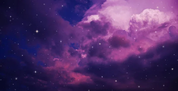 Nachthimmel Mit Wolken Und Sternen — Stockfoto