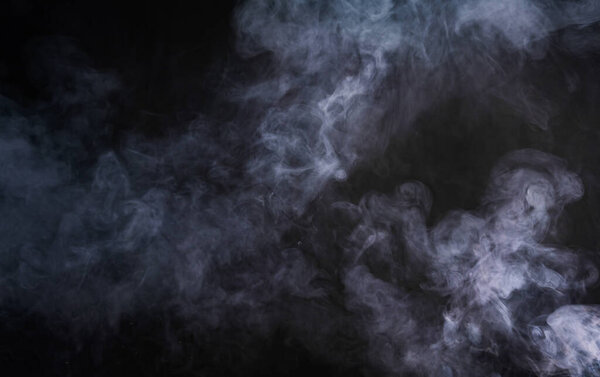 Abstract smoke misty fog isolated in dark Background