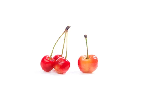 Berries Yellow Sweet Cherries White Backgroun — Stock Photo, Image
