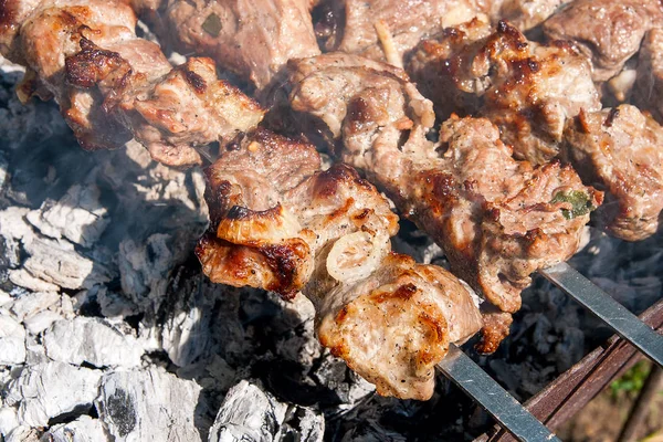 東部の伝統的な料理、シシカバブ。Ba で調理したロースト肉 — ストック写真